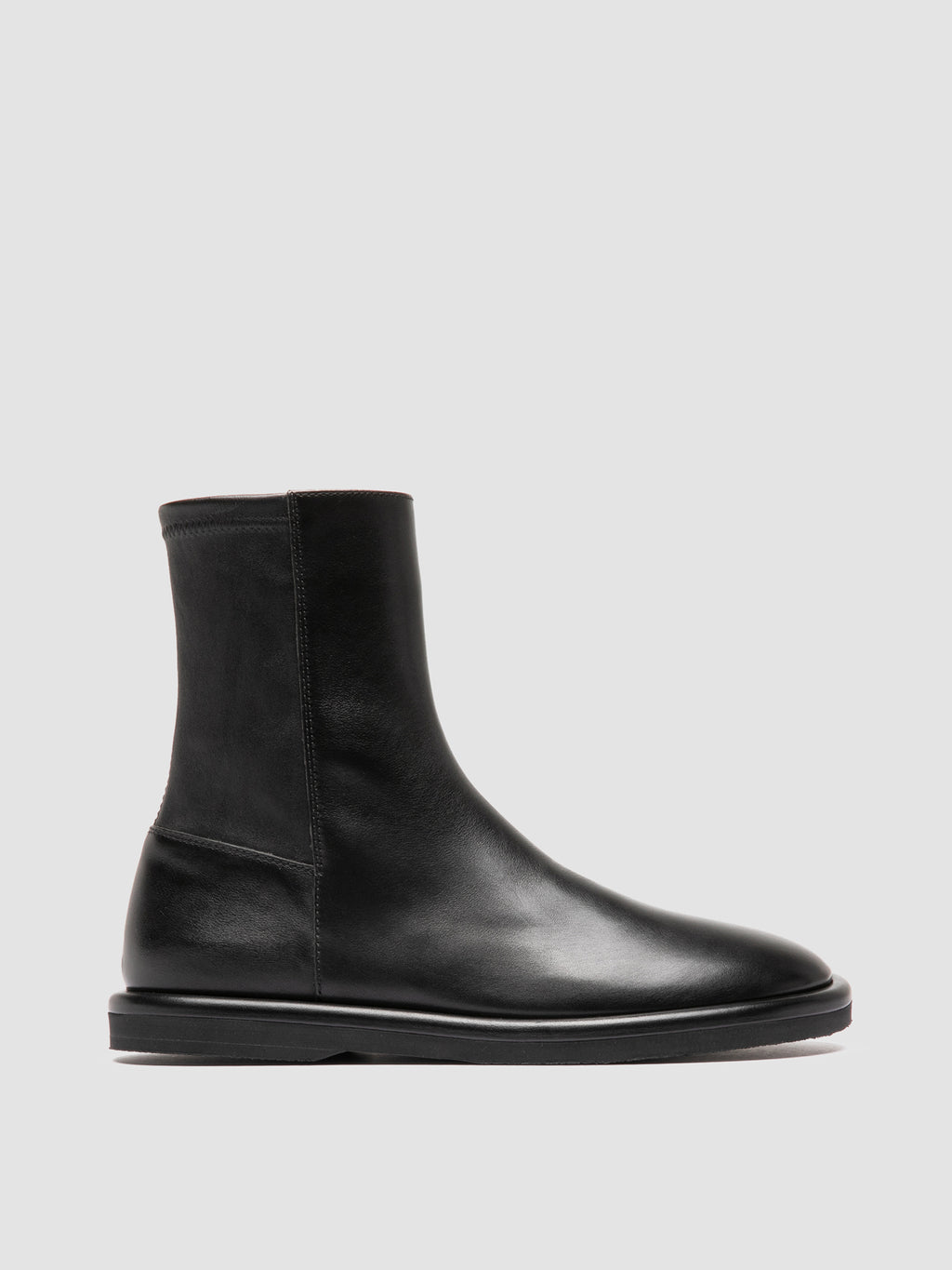 MARJORY 106 - Black Leather Zipped Boots - image 1,side view