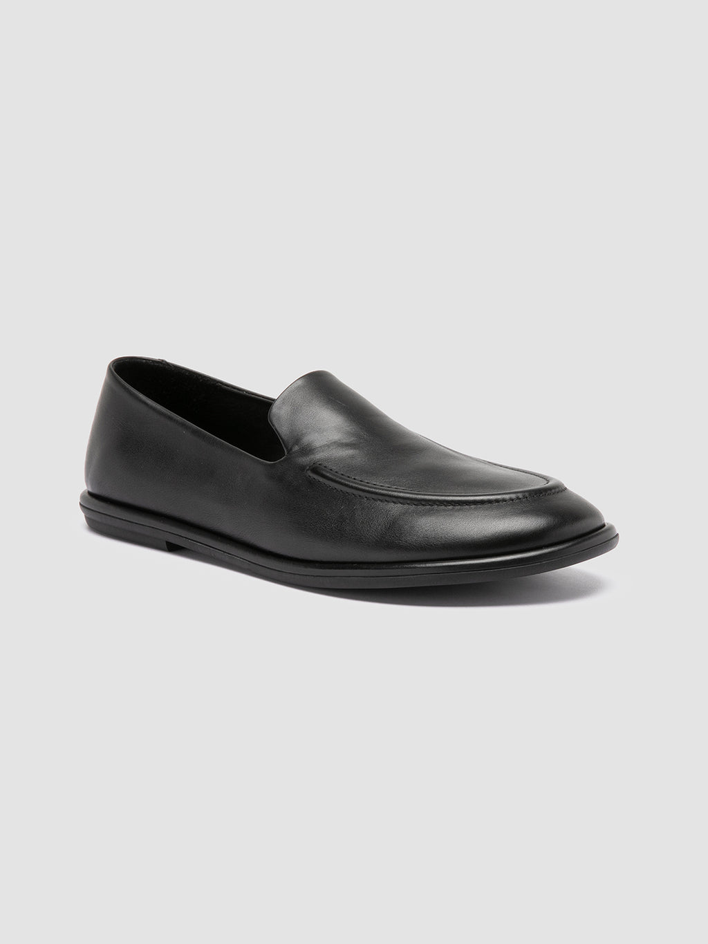 MIENNE 101 - Black Leather Loafers - image 3,side view