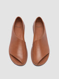 MIENNE 102 - Brown Leather Peep Toe Shoes - thumb image 2,side view