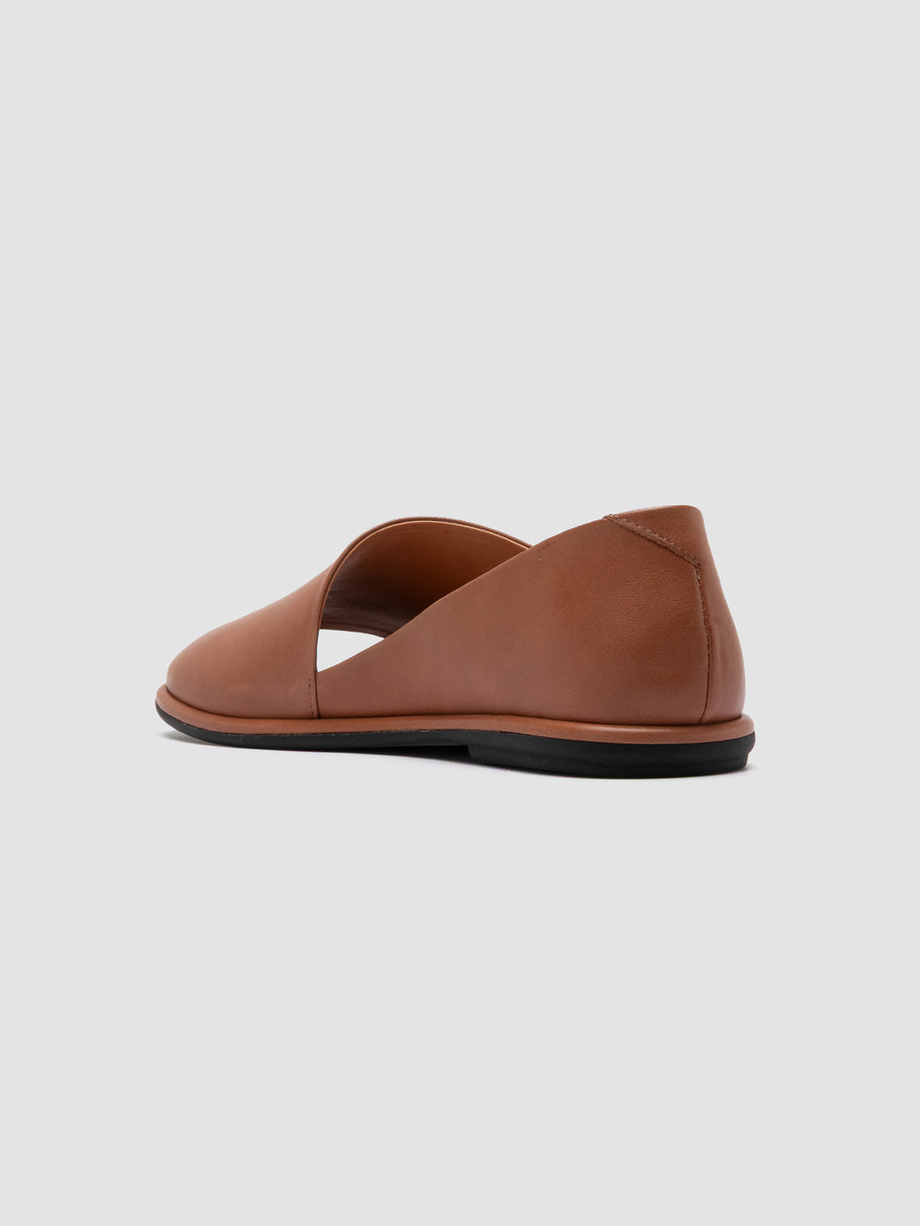 MIENNE 102 - Brown Leather Peep Toe Shoes - image 4,side view