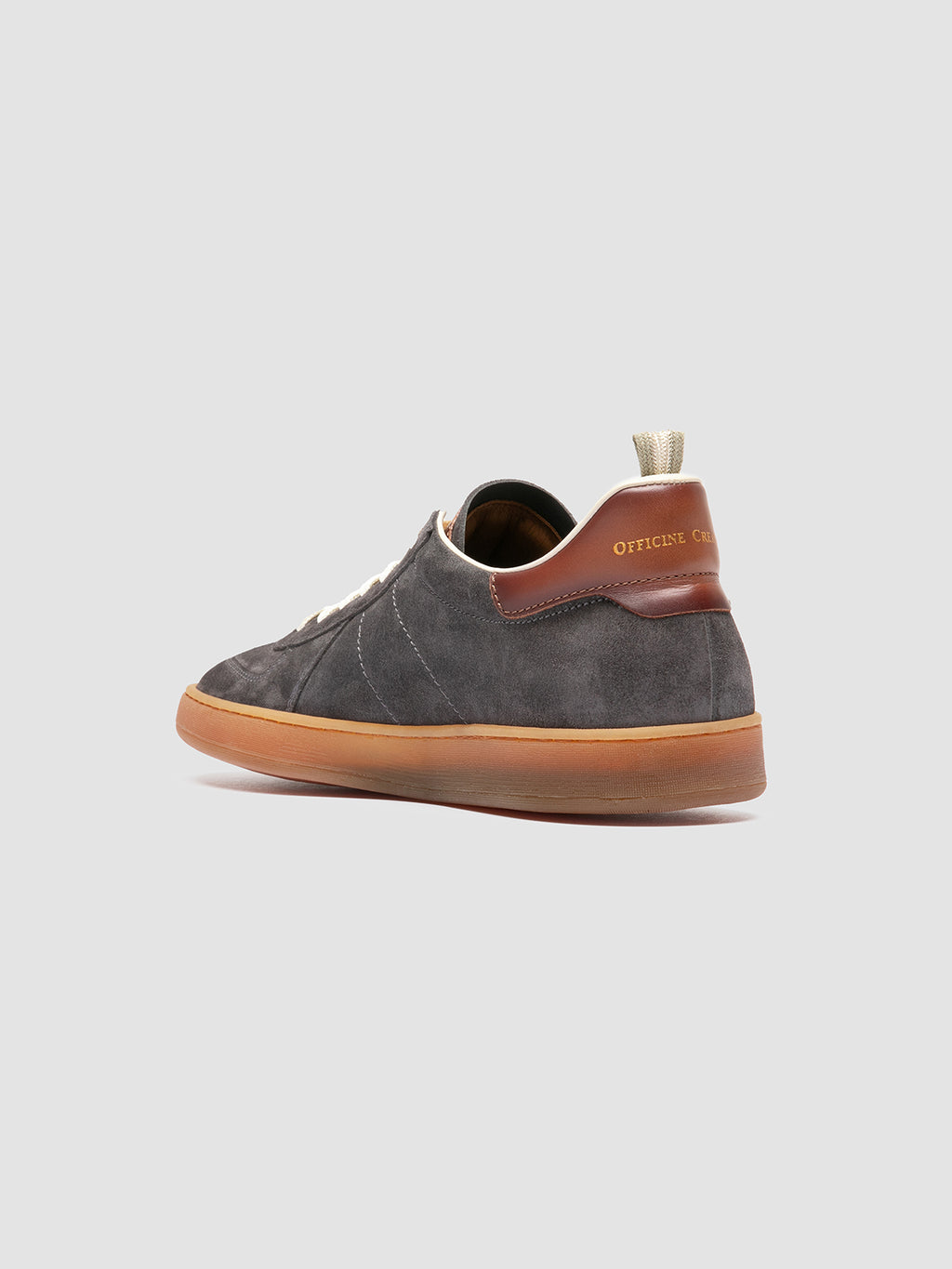 MILITIA 002 - Grey Suede and Leather Sneakers - image 4,side view