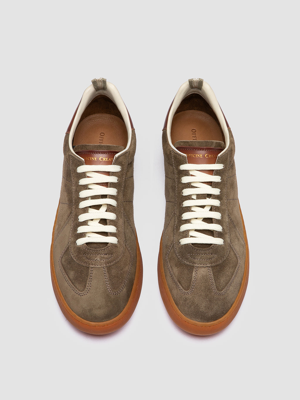 MILITIA 002 - Grüne Low-Top-Sneakers aus Wildleder und Leder - image 2,side view