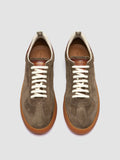 MILITIA 002 - Grüne Low-Top-Sneakers aus Wildleder und Leder - thumb image 2,side view