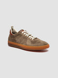 MILITIA 002 - Grüne Low-Top-Sneakers aus Wildleder und Leder - thumb image 3,side view