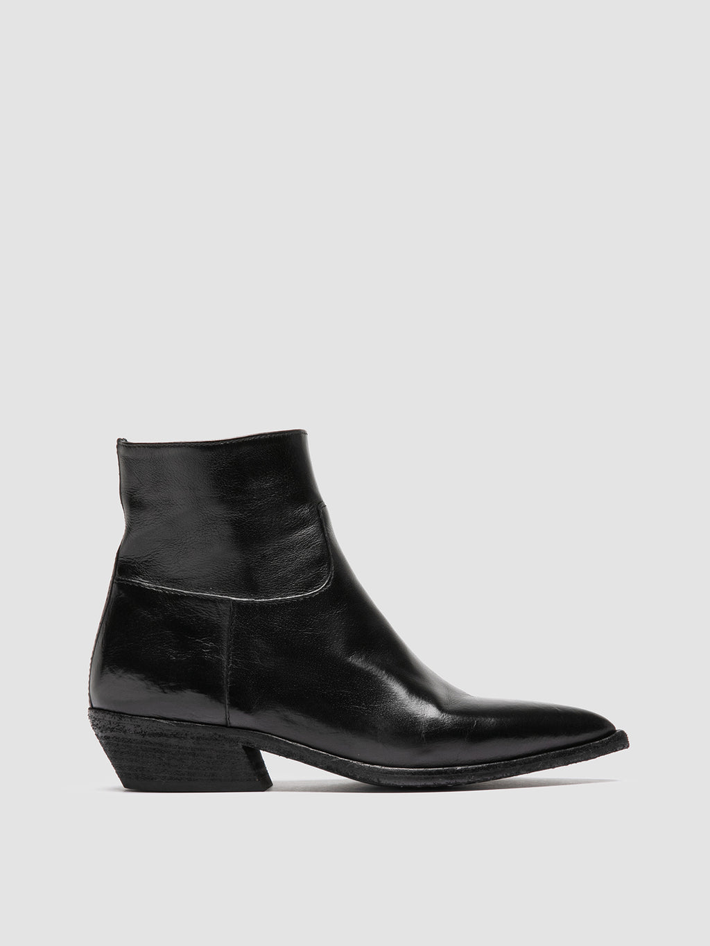 NOELIE DD 102 - schwarze Lederstiefel mit Reißverschluss - image 1,side view