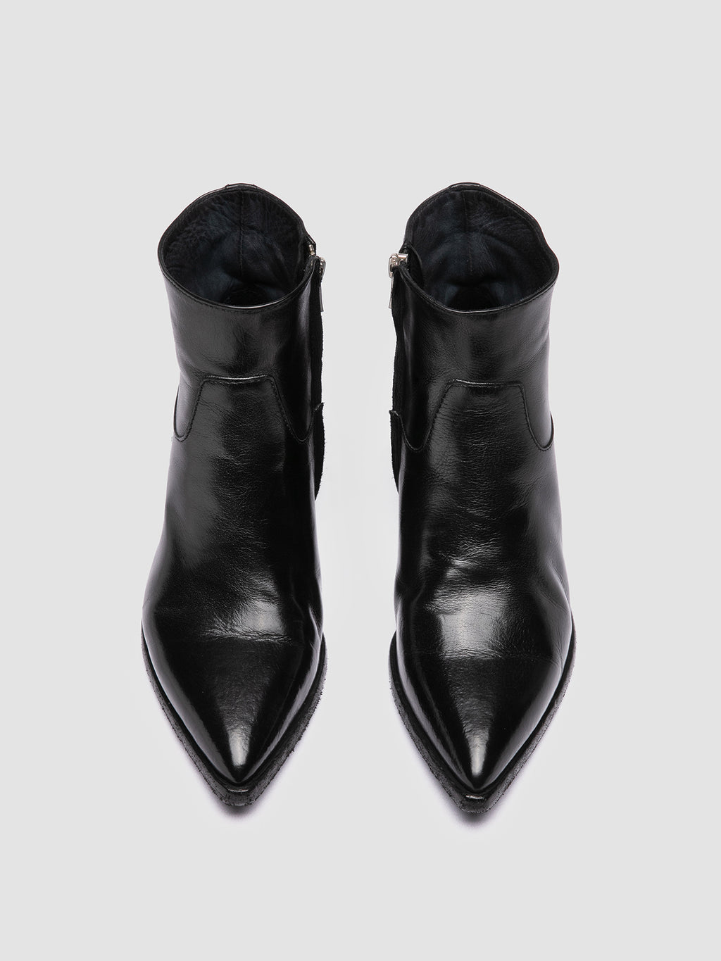 NOELIE DD 102 - schwarze Lederstiefel mit Reißverschluss - image 2,side view