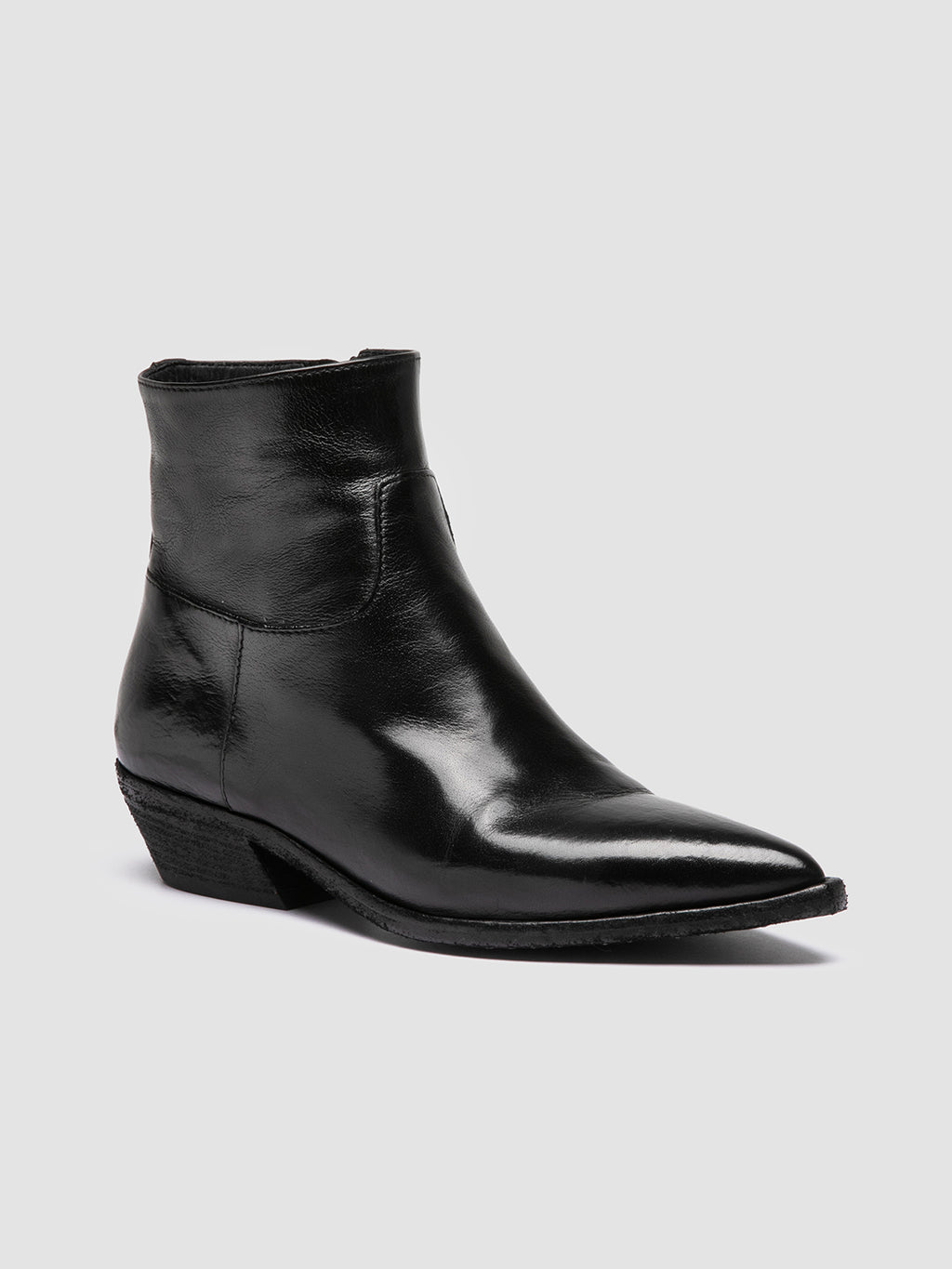 NOELIE DD 102 - schwarze Lederstiefel mit Reißverschluss - image 3,side view