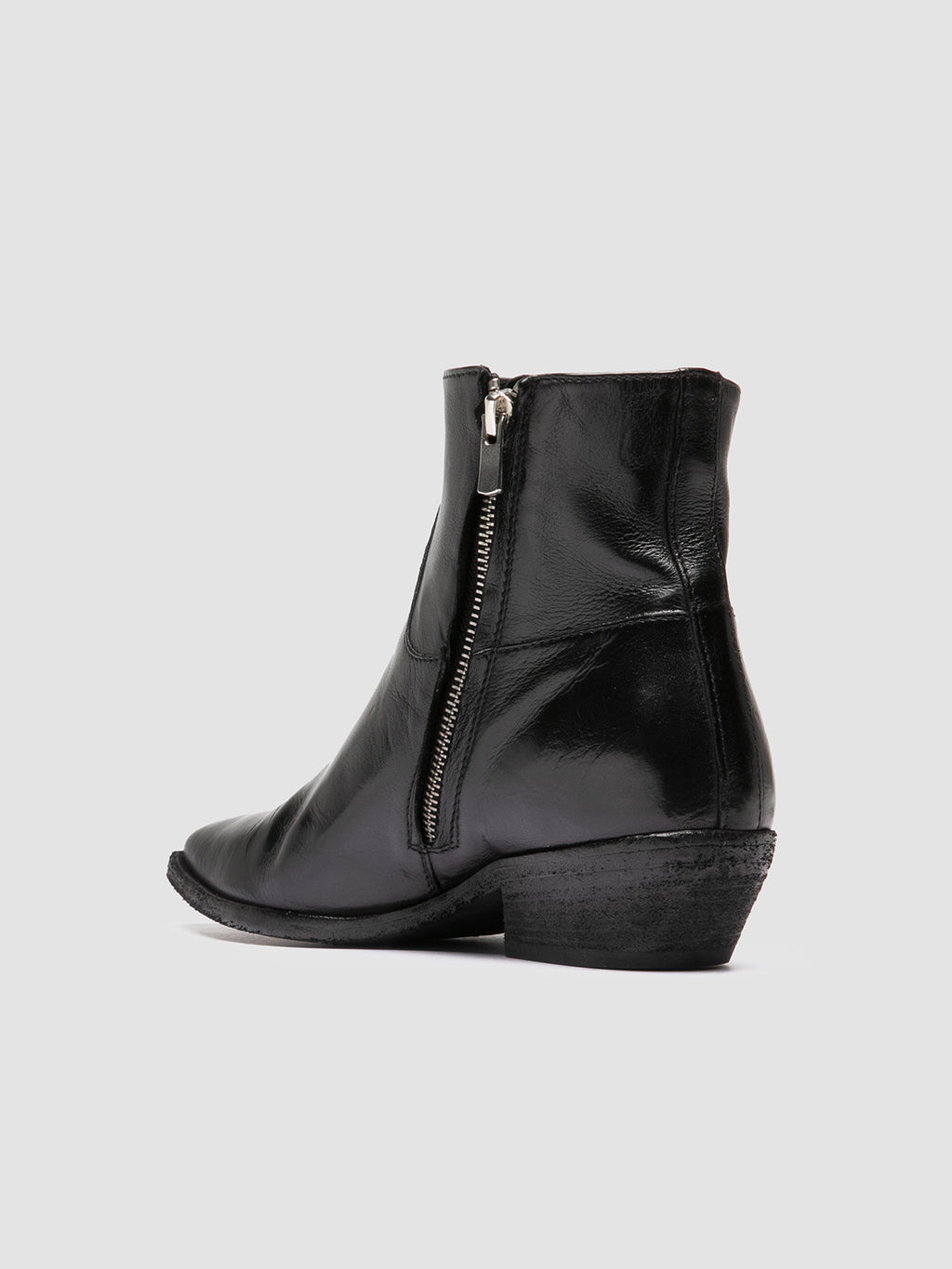 NOELIE DD 102 - schwarze Lederstiefel mit Reißverschluss - image 4,side view