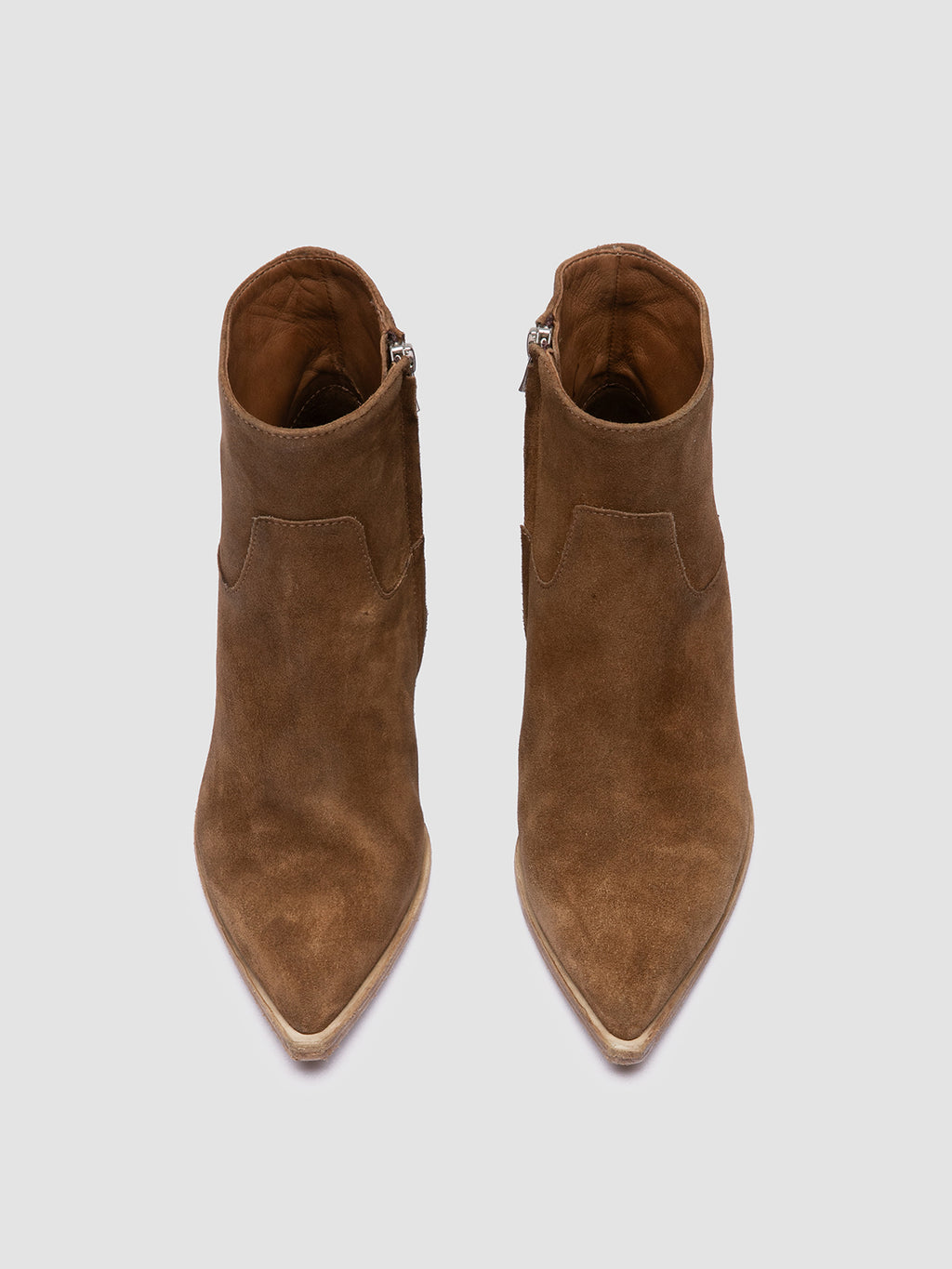 NOELIE DD 102 - braune Wildlederstiefel mit Reißverschluss - image 2,side view