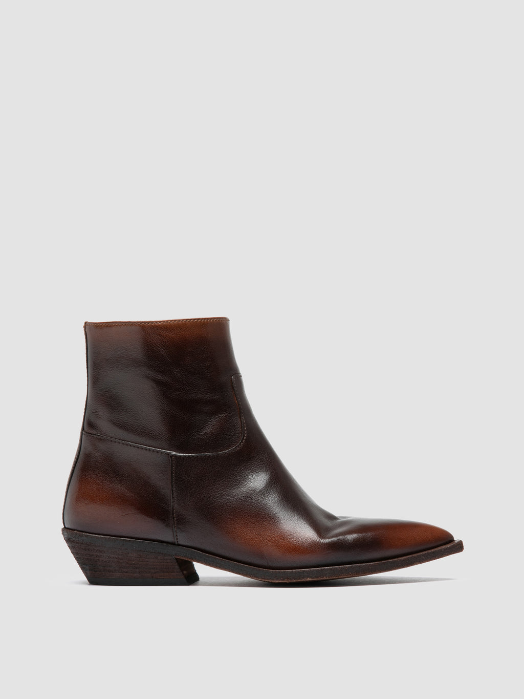 NOELIE DD 102 - Braune Stiefel aus Leder mit Reißverschluss - image 1,side view