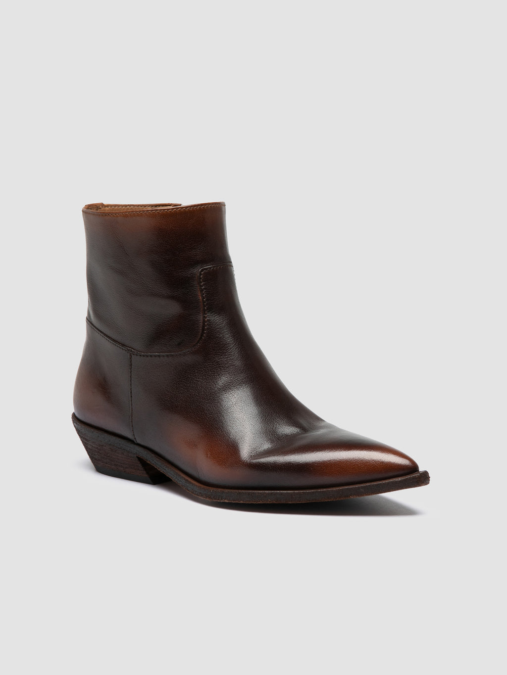 NOELIE DD 102 - Braune Stiefel aus Leder mit Reißverschluss - image 3,side view