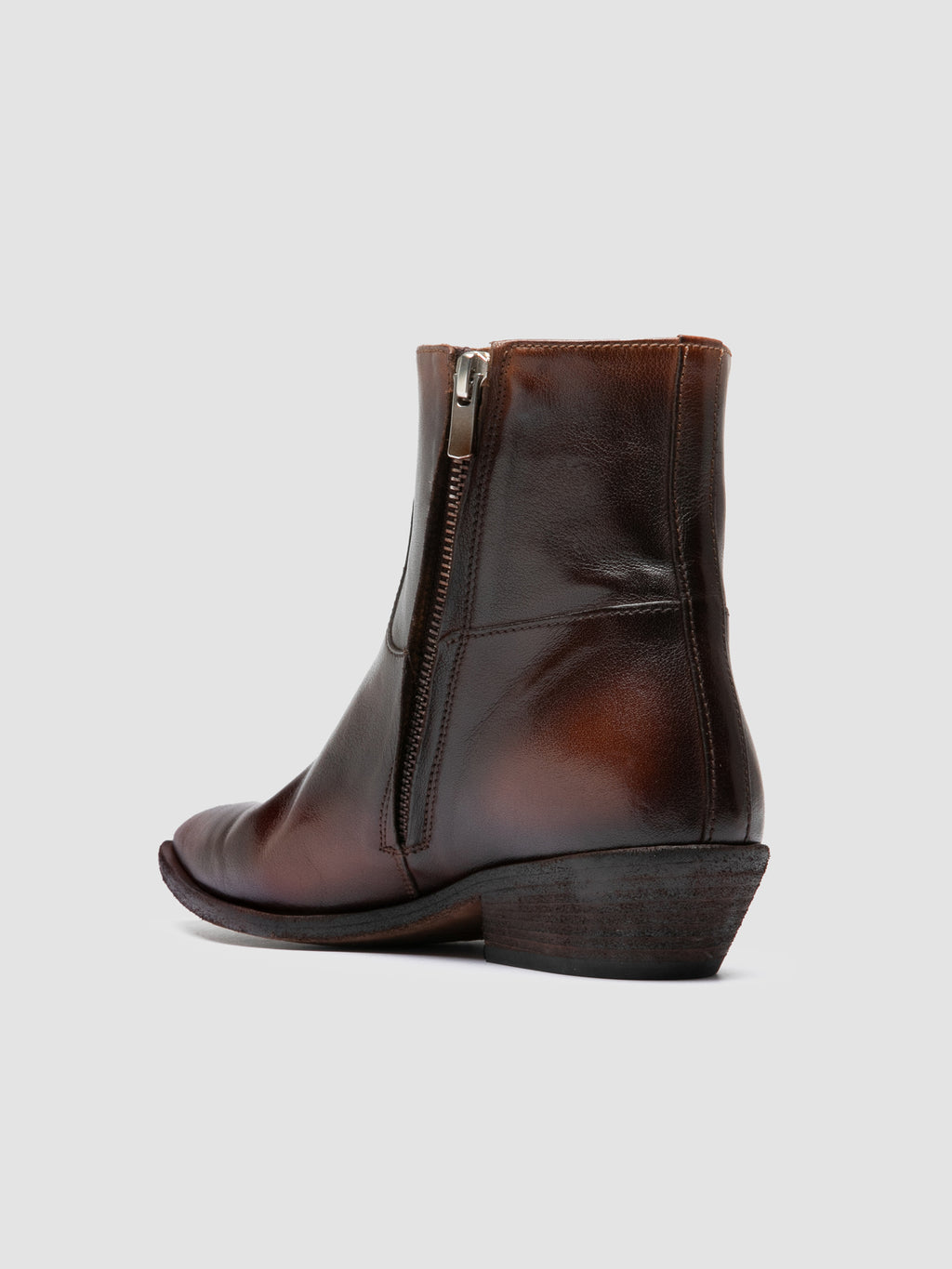 NOELIE DD 102 - Braune Stiefel aus Leder mit Reißverschluss - image 4,side view