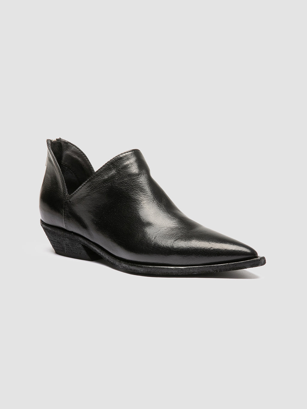 NOELIE DD 106 - Black Leather Zipped Boots - image 3,side view