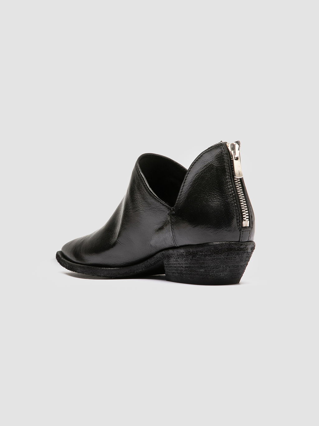 NOELIE DD 106 - Black Leather Zipped Boots - image 4,side view