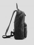 ARMOR 04 - Black Woven Leather Backpack - thumb image 3,side view