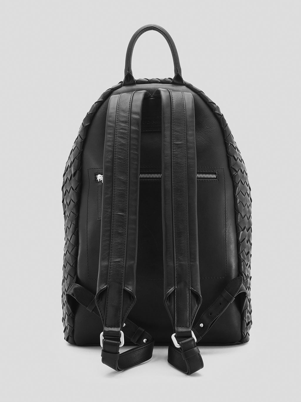 ARMOR 04 - Black Woven Leather Backpack - image 5,side view