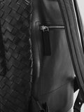 ARMOR 04 - Black Woven Leather Backpack - thumb image 2,side view