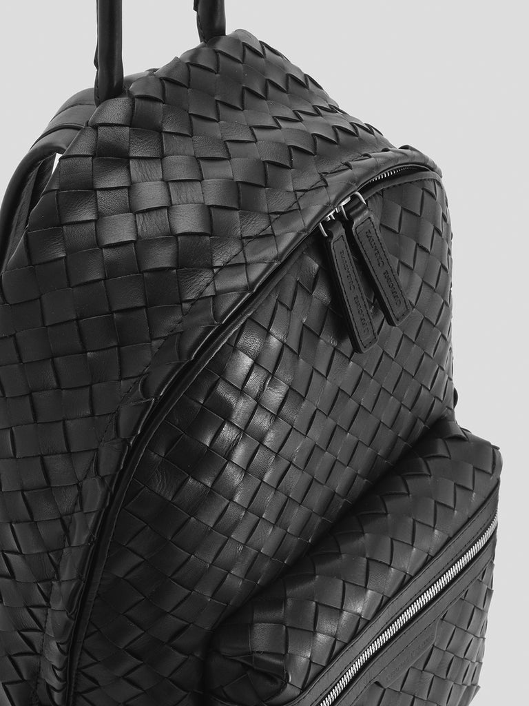 ARMOR 04 - Black Woven Leather Backpack Officine Creative - 7