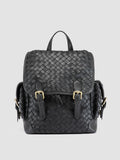 AURA 004 - Black Leather Backpack - thumb image 1,side view