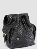 AURA 004 - Black Leather Backpack - thumb image 2,side view