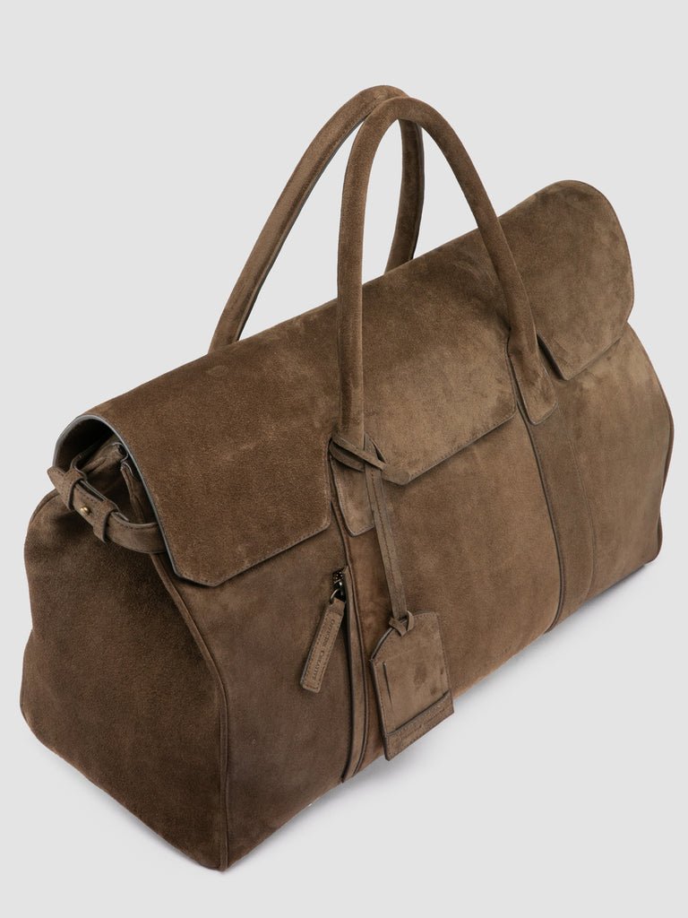 BOSTONIAN 001 - Brown Suede Travel Bag