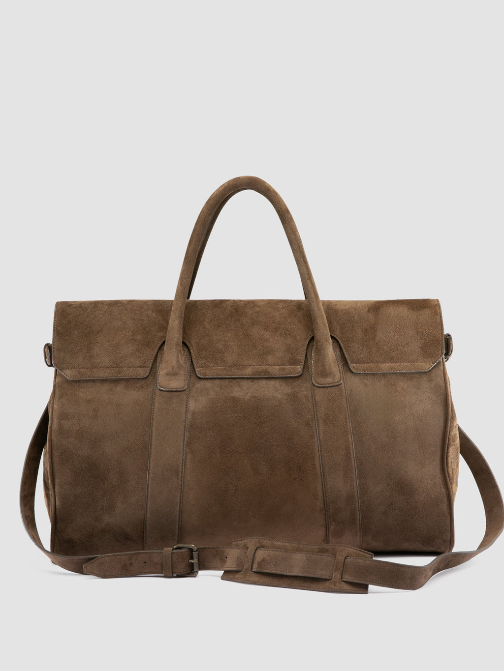 BOSTONIAN 001 - Braune Reisetasche aus Wildleder - image 5,side view