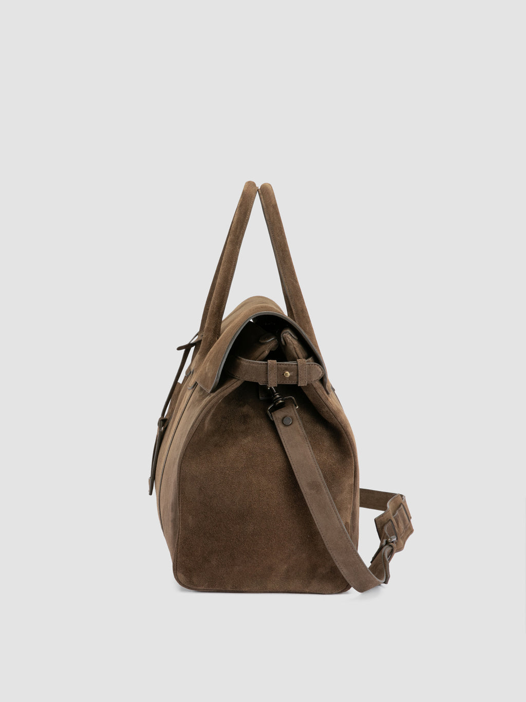 BOSTONIAN 001 - Braune Reisetasche aus Wildleder - image 6,side view