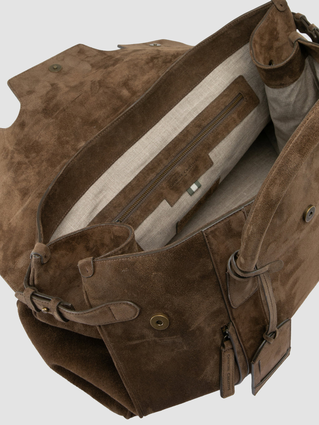 BOSTONIAN 001 - Braune Reisetasche aus Wildleder - image 7,side view