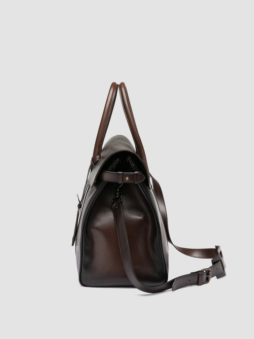 BOSTONIAN 001 - Brown Leather Travel Bag - image 6,side view