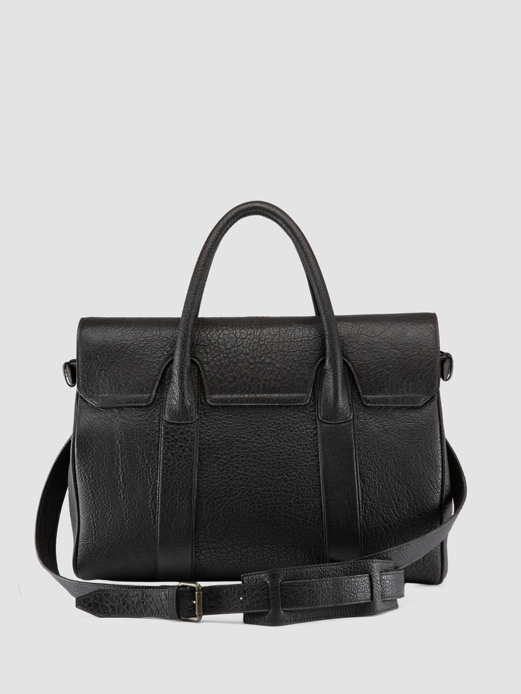 BOSTONIAN 002 - Brown Leather Briefcase - image 5,side view