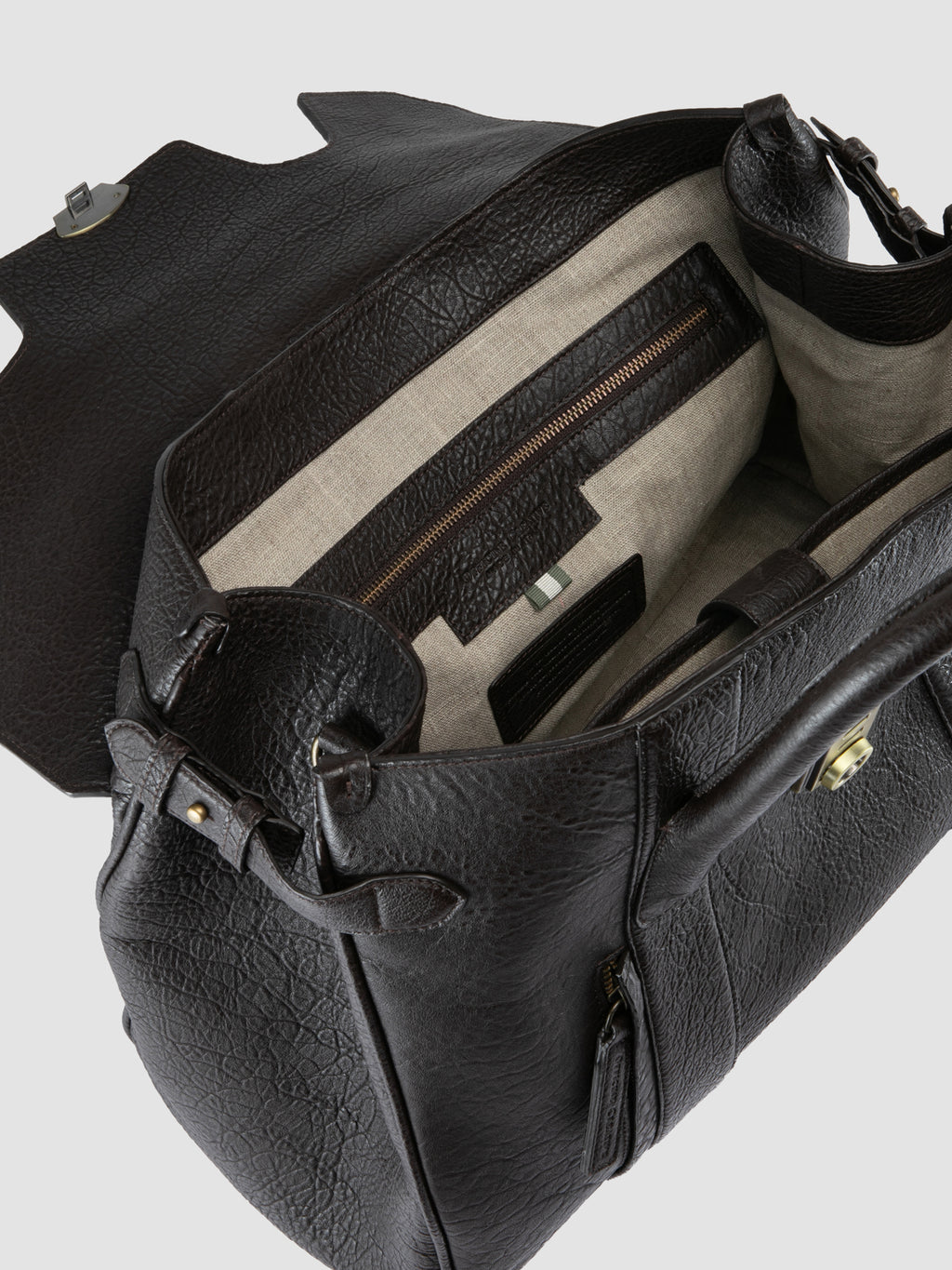 BOSTONIAN 002 - Brown Leather Briefcase - image 7,side view