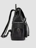 BOSTONIAN 003 - Black Leather Backpack - thumb image 3,side view