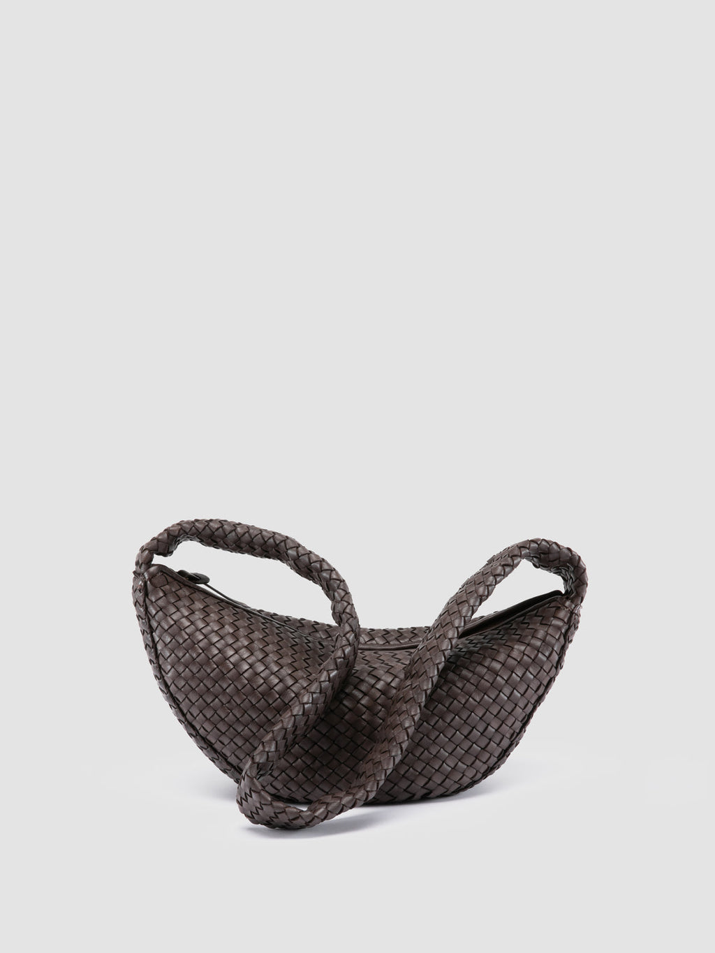OC CLASS 068 - Brown Woven Leather Crossbody Bag - image 4,side view