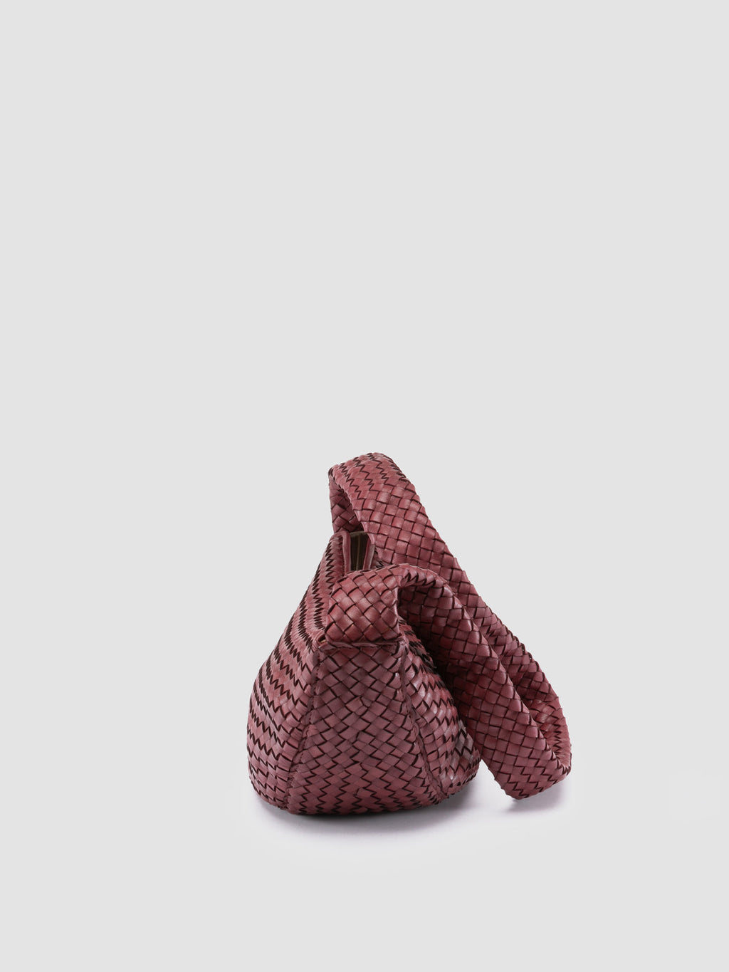 OC CLASS 068 - Burgunderrote Umhängetasche aus gewebtem Leder - image 5,side view