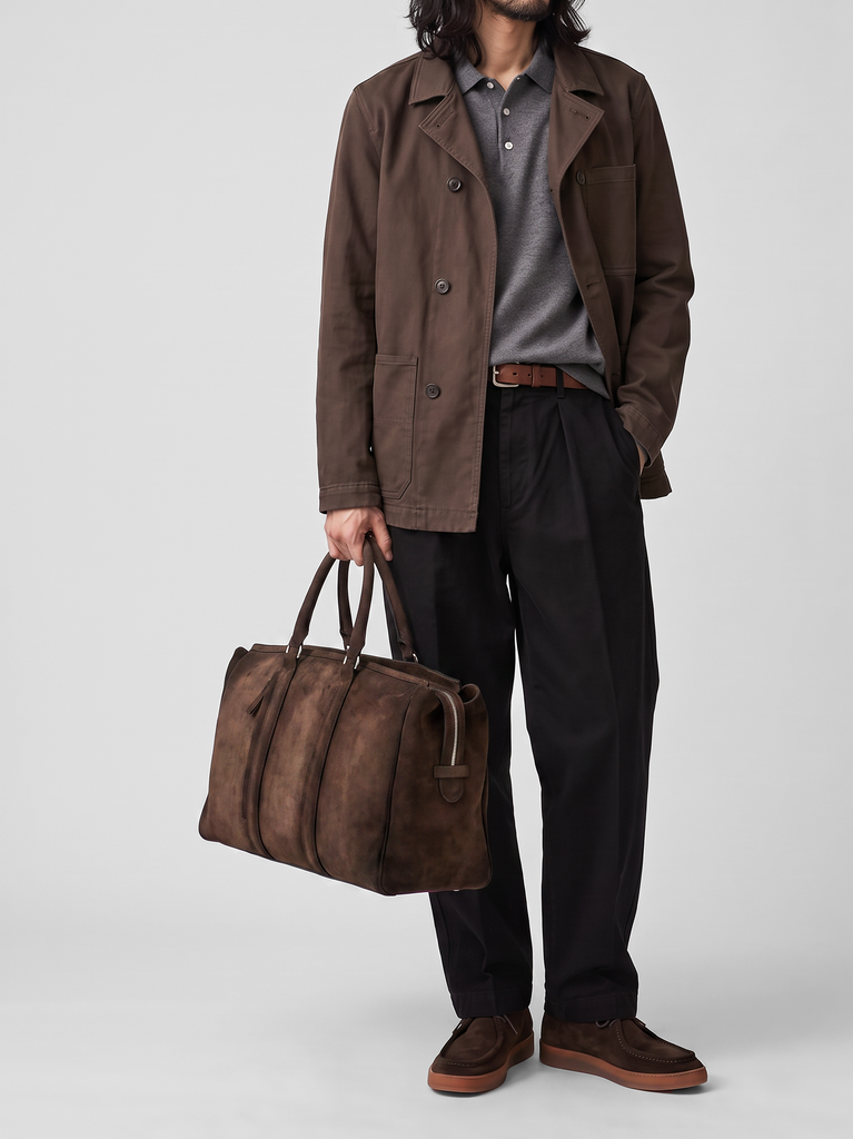 QUENTIN 009 - Braune Wildledertasche-hover