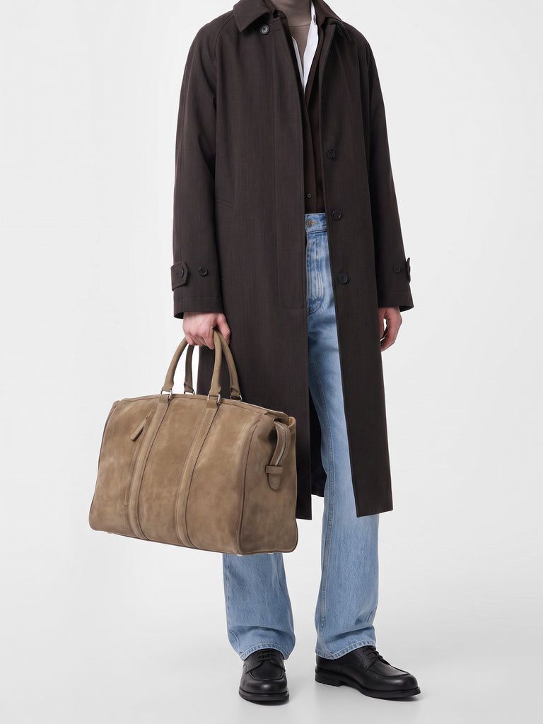 QUENTIN 009 - Taupefarbene Tasche aus Wildleder-hover
