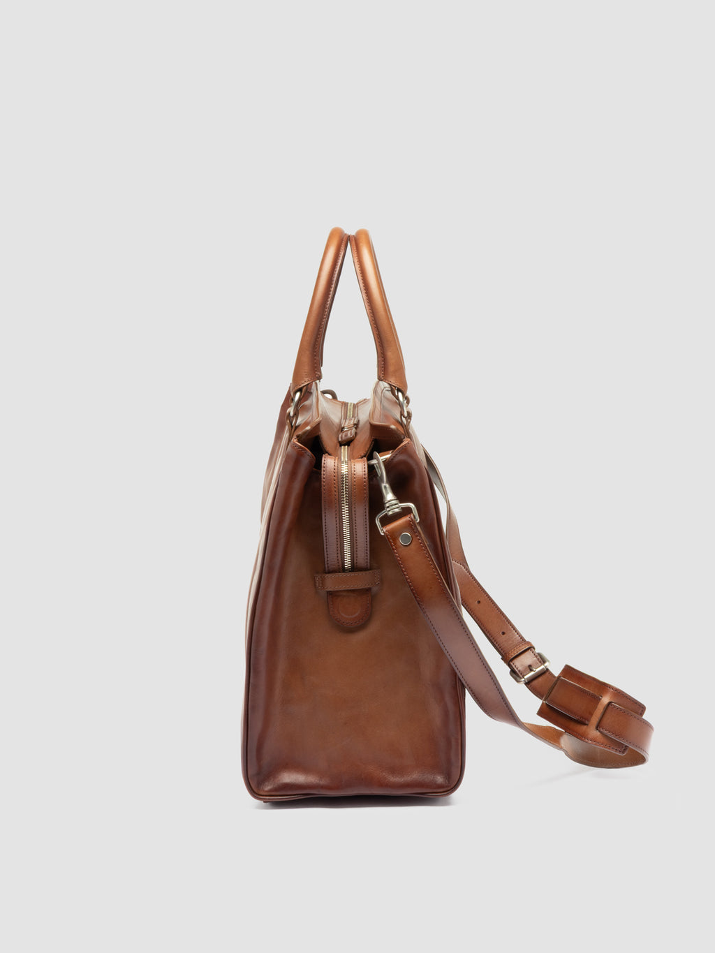 QUENTIN 009 - Brown Leather Bag - image 6,side view