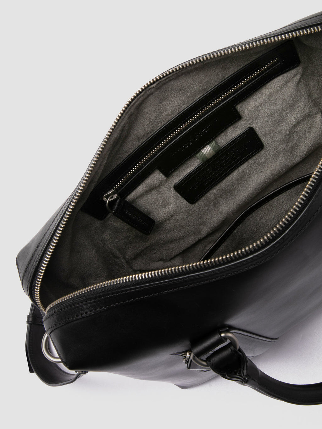 QUENTIN 019 - Schwarze Aktentasche aus Leder - image 6,side view