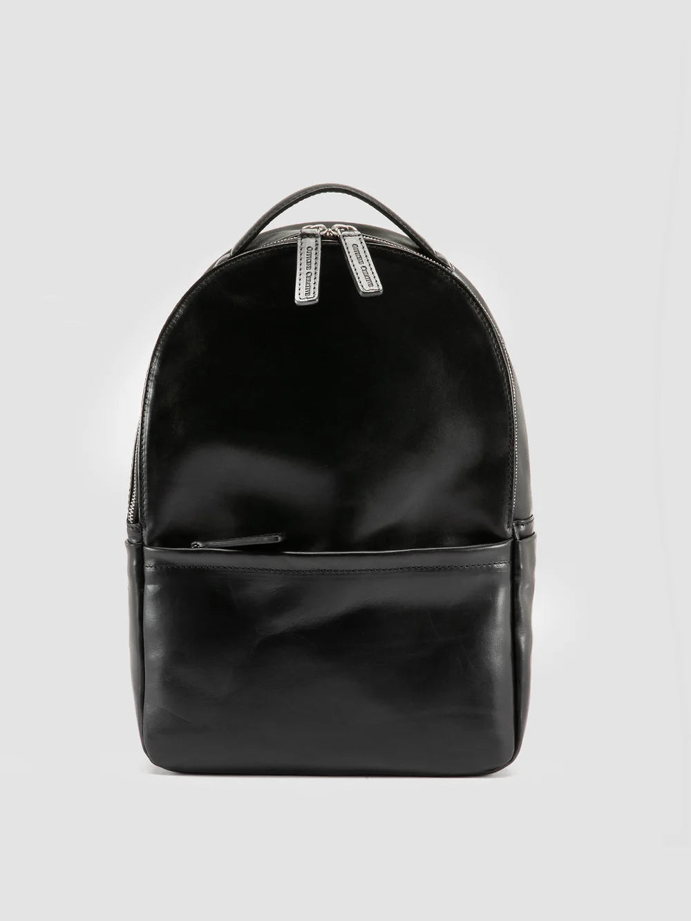 QUENTIN 020 - Black Leather Backpack - image 1,side view
