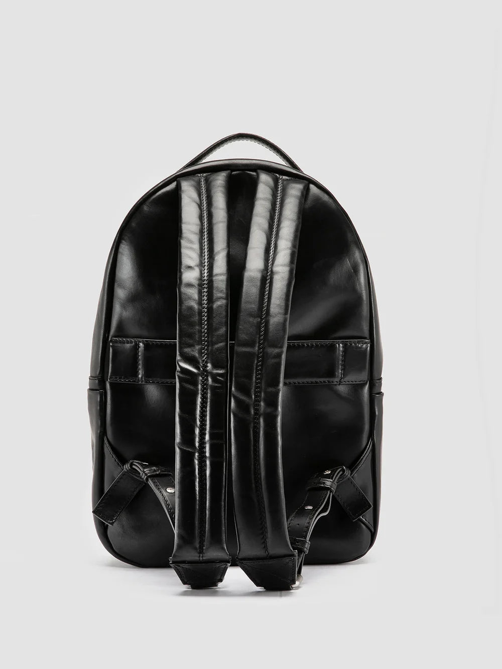 QUENTIN 020 - Black Leather Backpack - image 4,side view