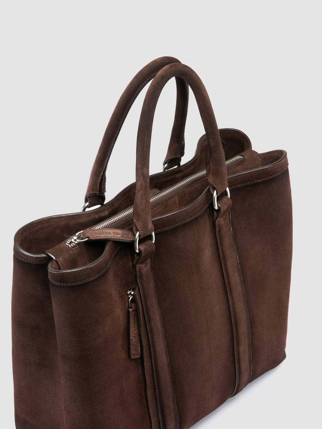 QUENTIN 021 - Brown Suede Briefcase - image 2,side view