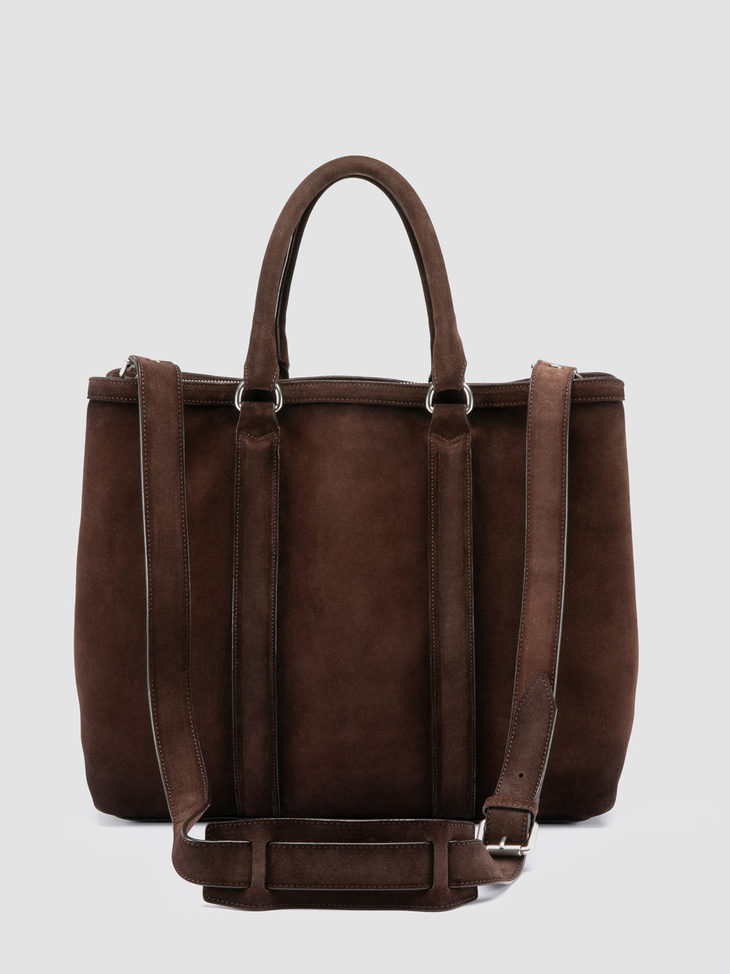 QUENTIN 021 - Brown Suede Briefcase - image 4,side view