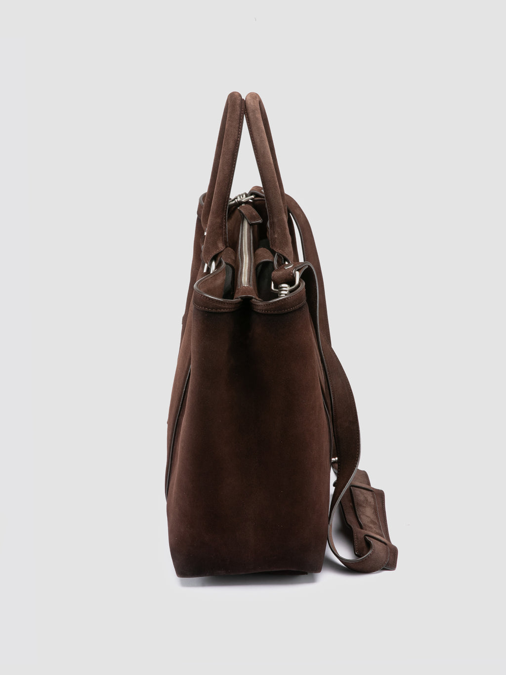 QUENTIN 021 - Brown Suede Briefcase - image 5,side view