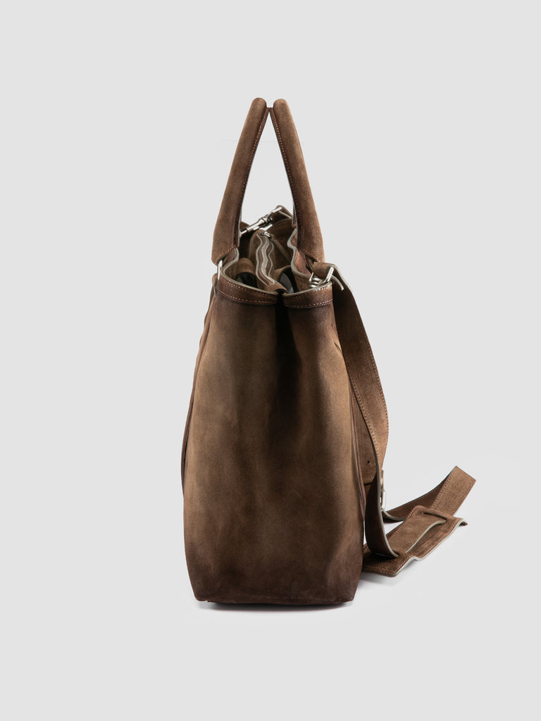 QUENTIN 021 - Brown Suede Briefcase