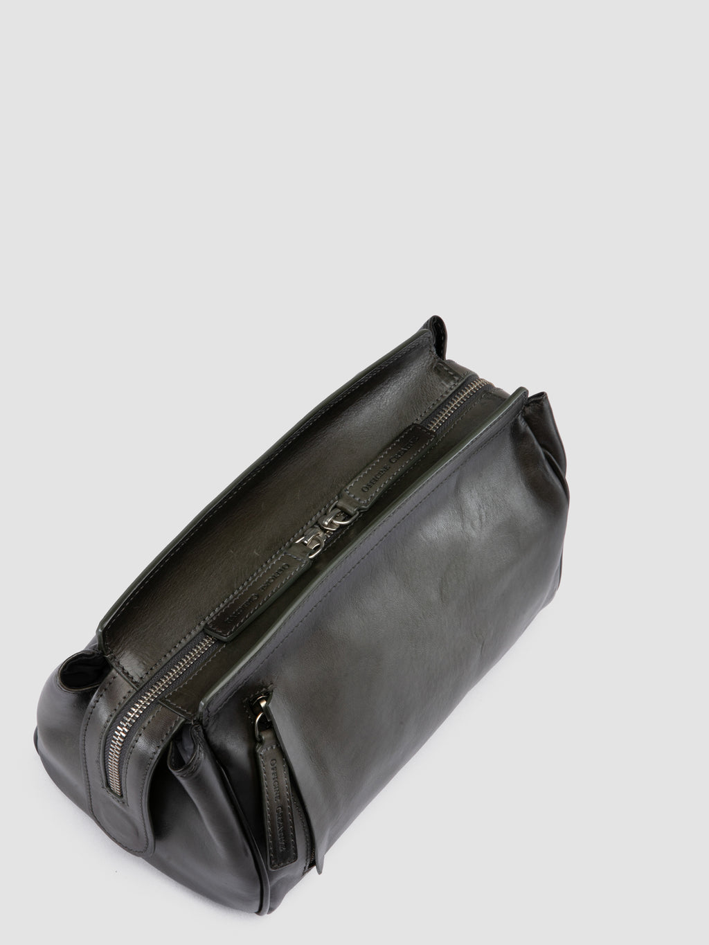 QUENTIN 022 - Grey Leather Pouch - image 2,side view