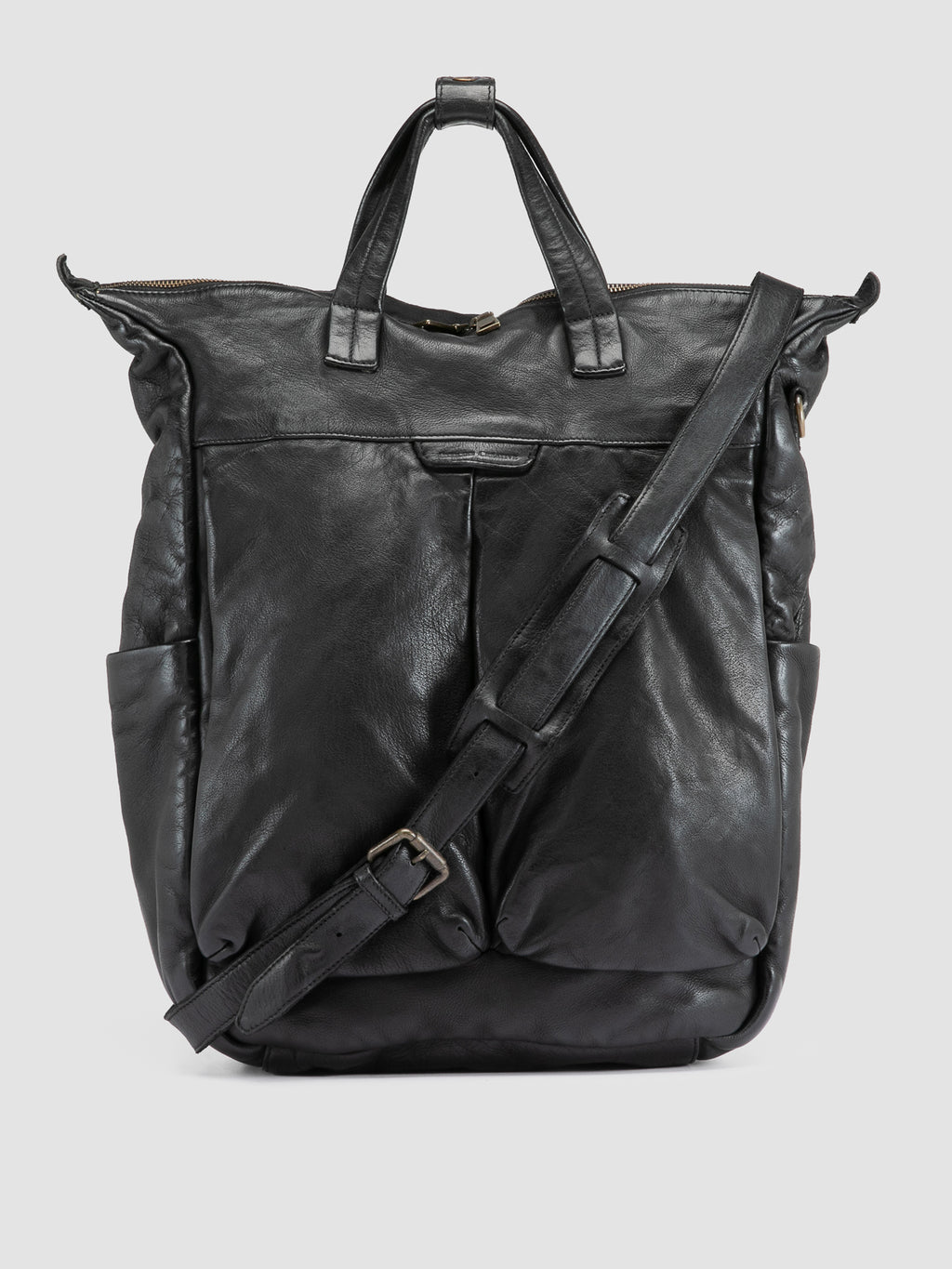 HELMET 055 - Grüner Lederrucksack - image 1,side view
