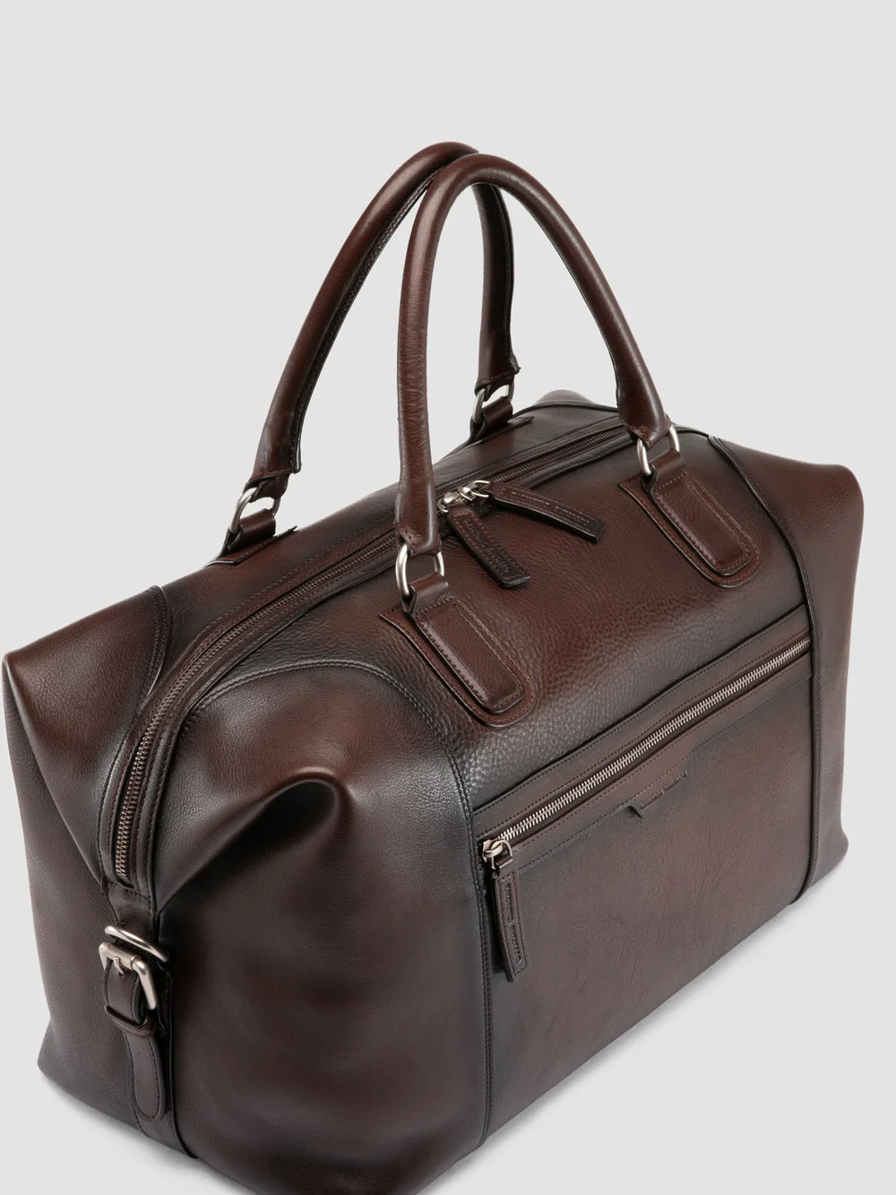 JULES 006 - Braune Reisetasche aus Leder - image 2,side view