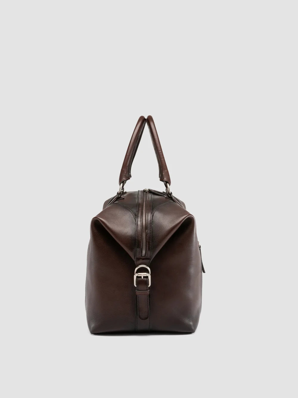 JULES 006 - Braune Reisetasche aus Leder - image 3,side view