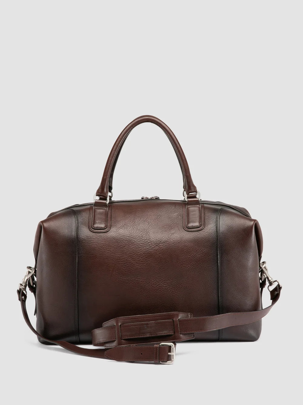 JULES 006 - Braune Reisetasche aus Leder - image 4,side view