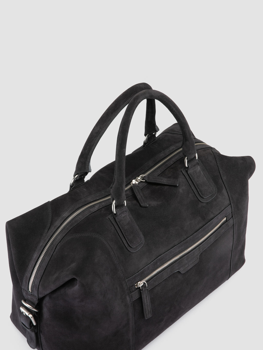 JULES 006 - Brown Suede Travel Bag - image 2,side view